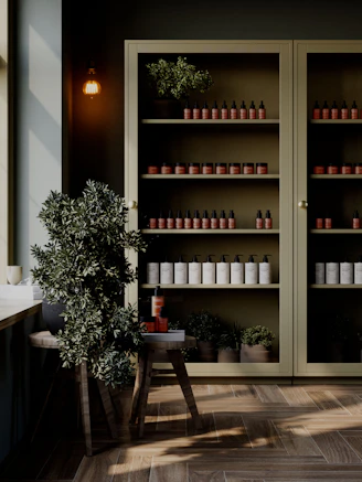 A room filled with lots of shelves filled with lots of bottles