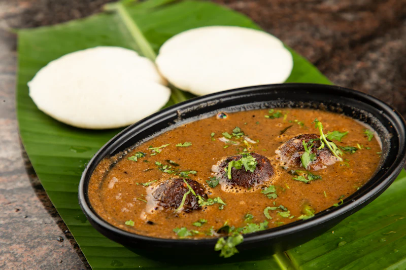 South Indian vegetarian meal served on a banana leaf
