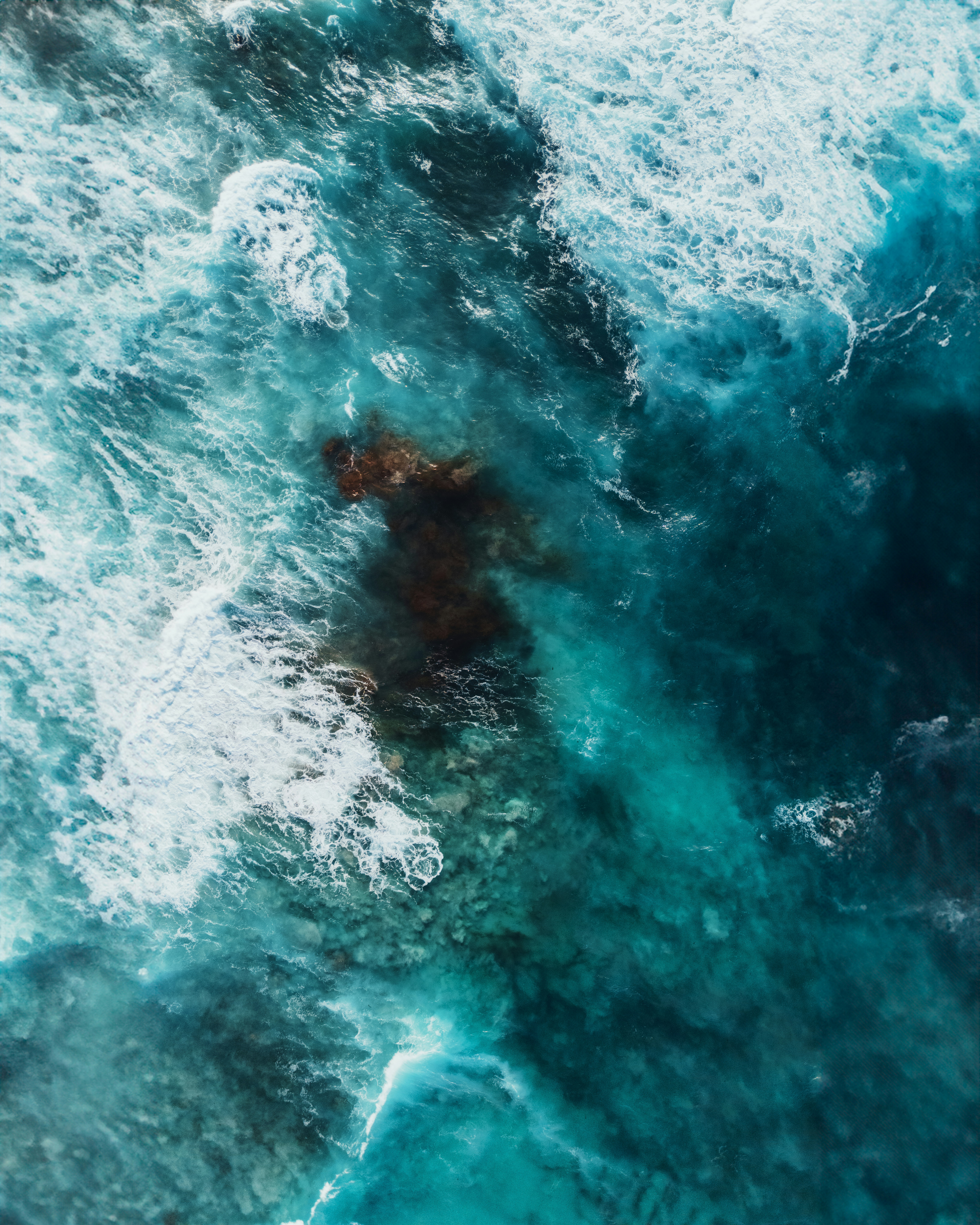 An aerial view of a body of water