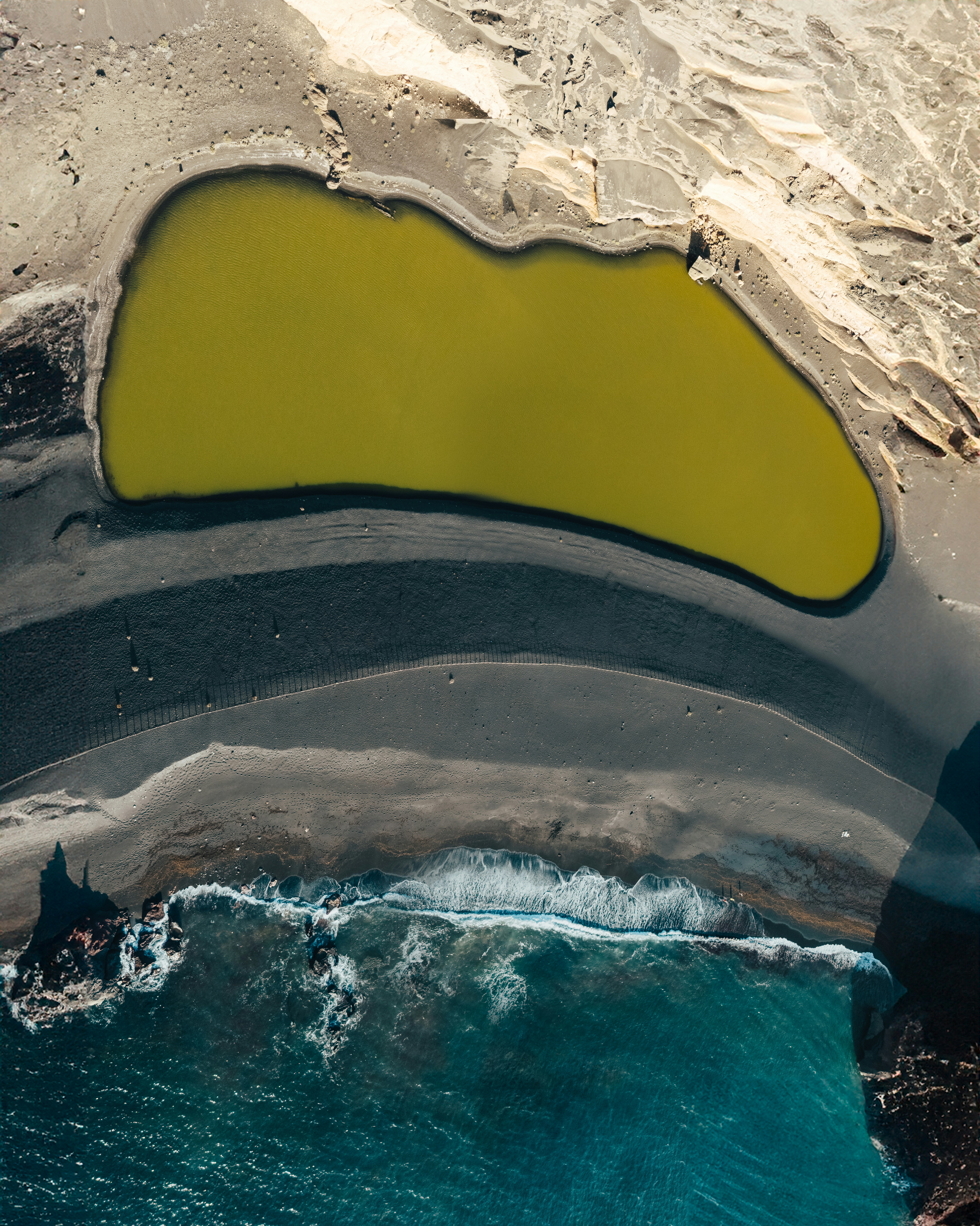 An aerial view of a body of water