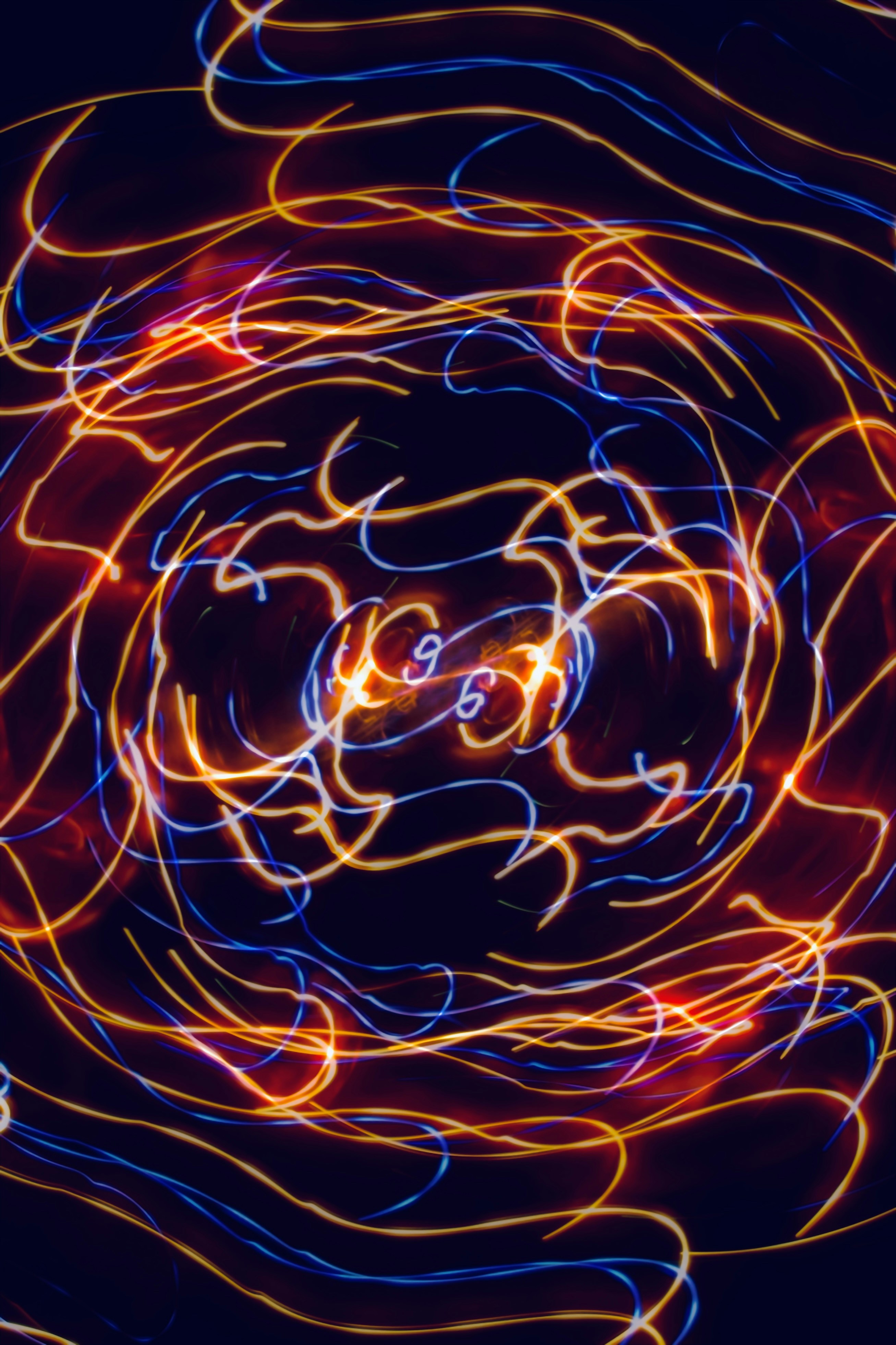 A blurry image of a spiral of lights