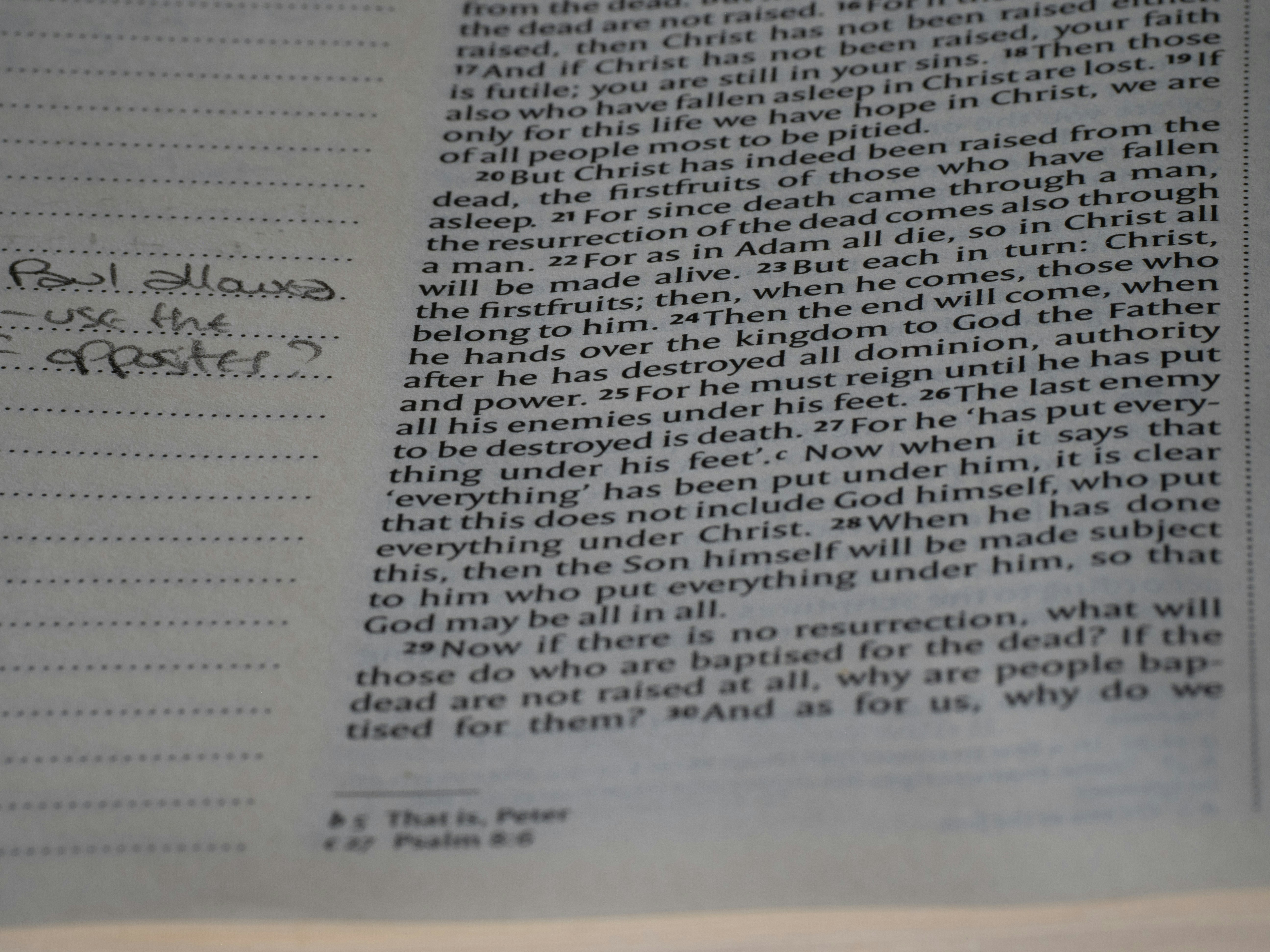 A close up of a book with writing on it