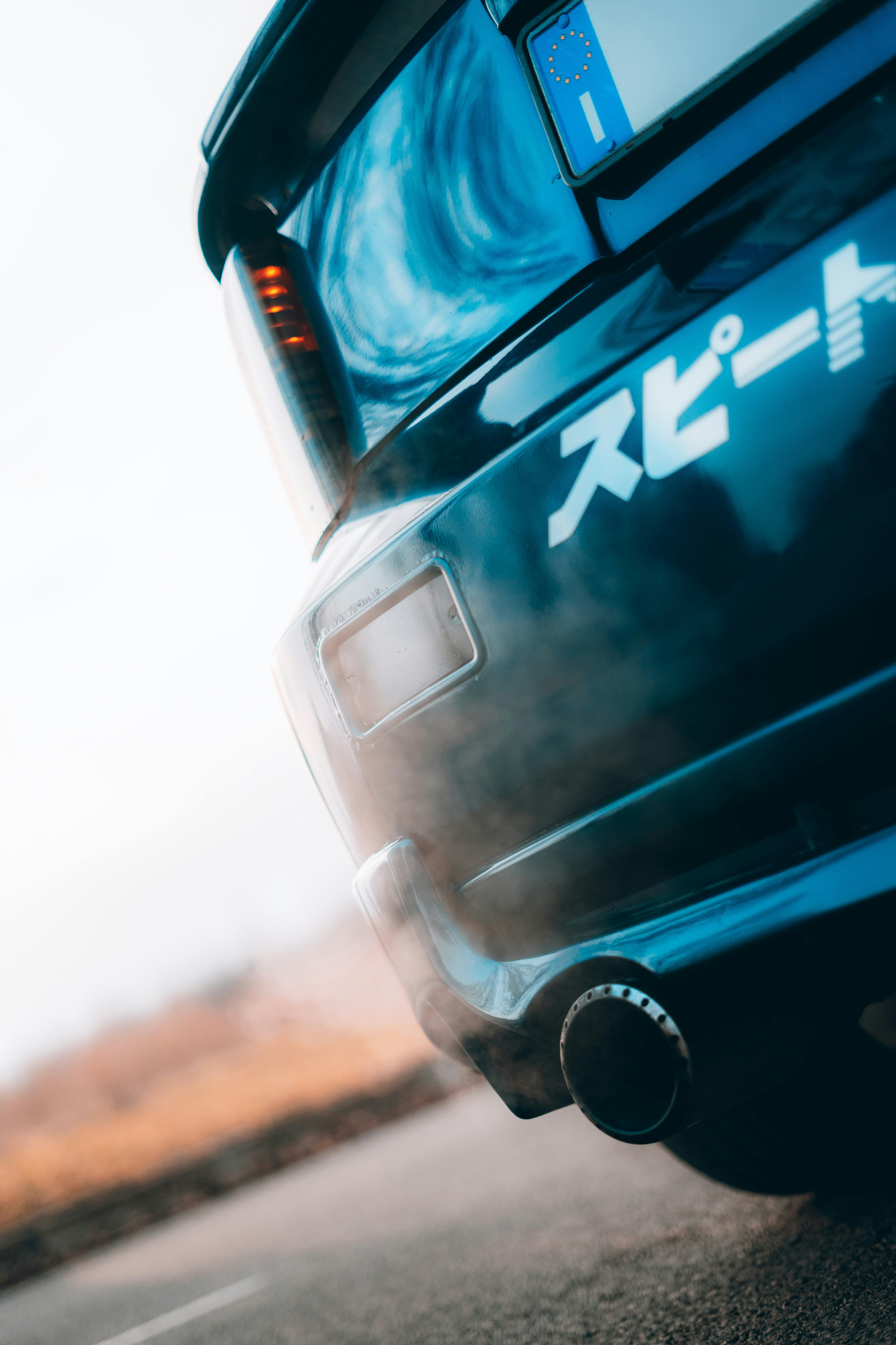 A close up of the rear end of a car