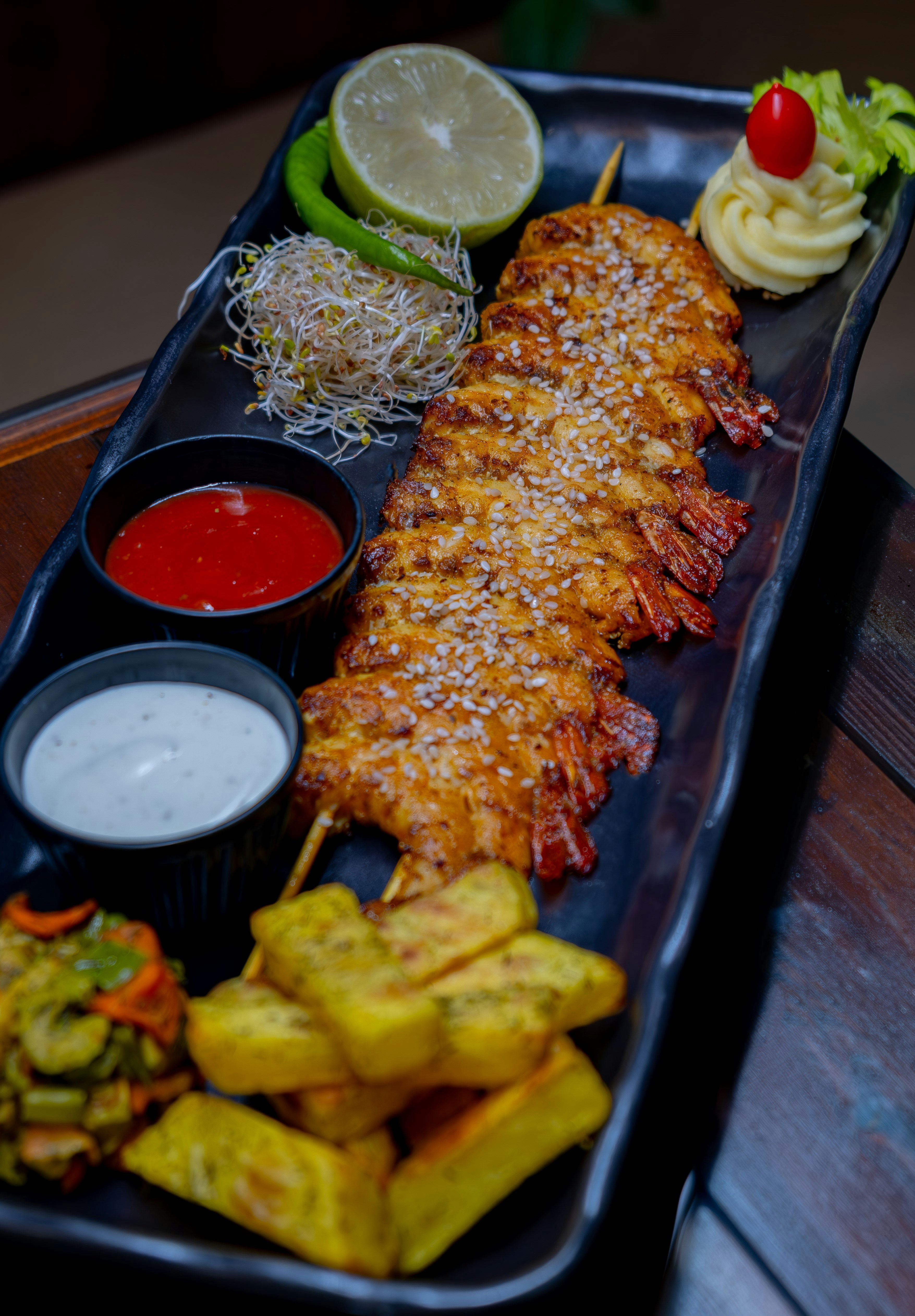 Harissa Shrimp Skewers