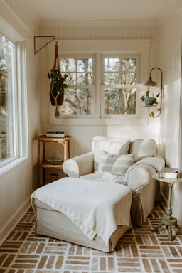 A living room filled with furniture and a window