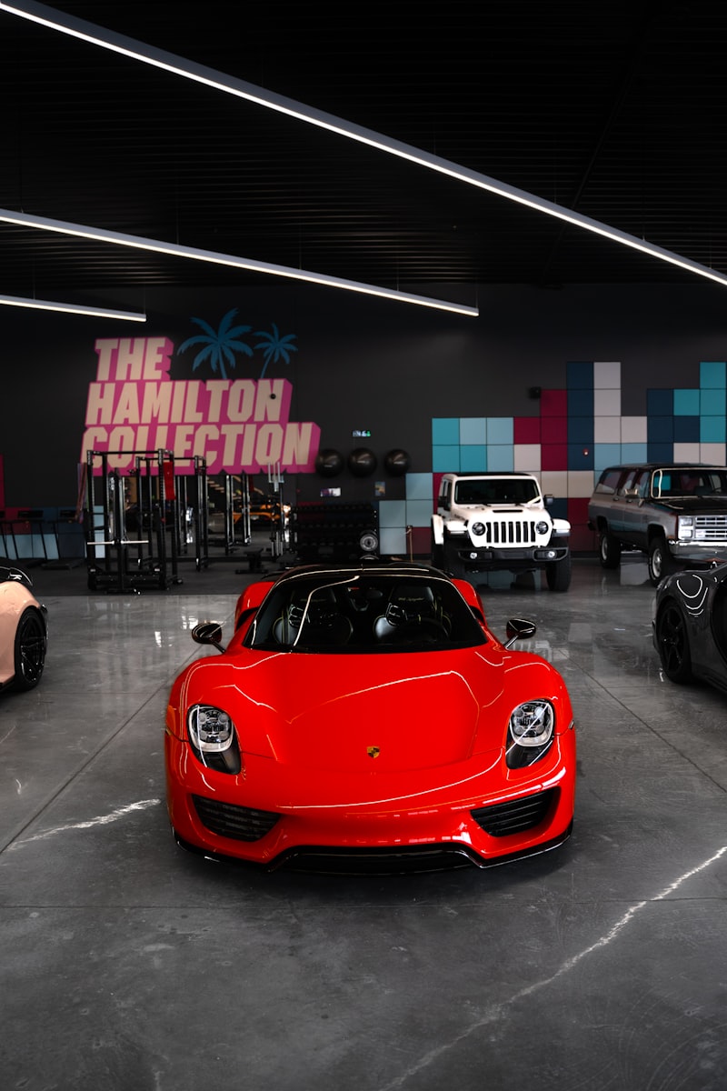 Prestige Motors showroom interior with luxury vehicles