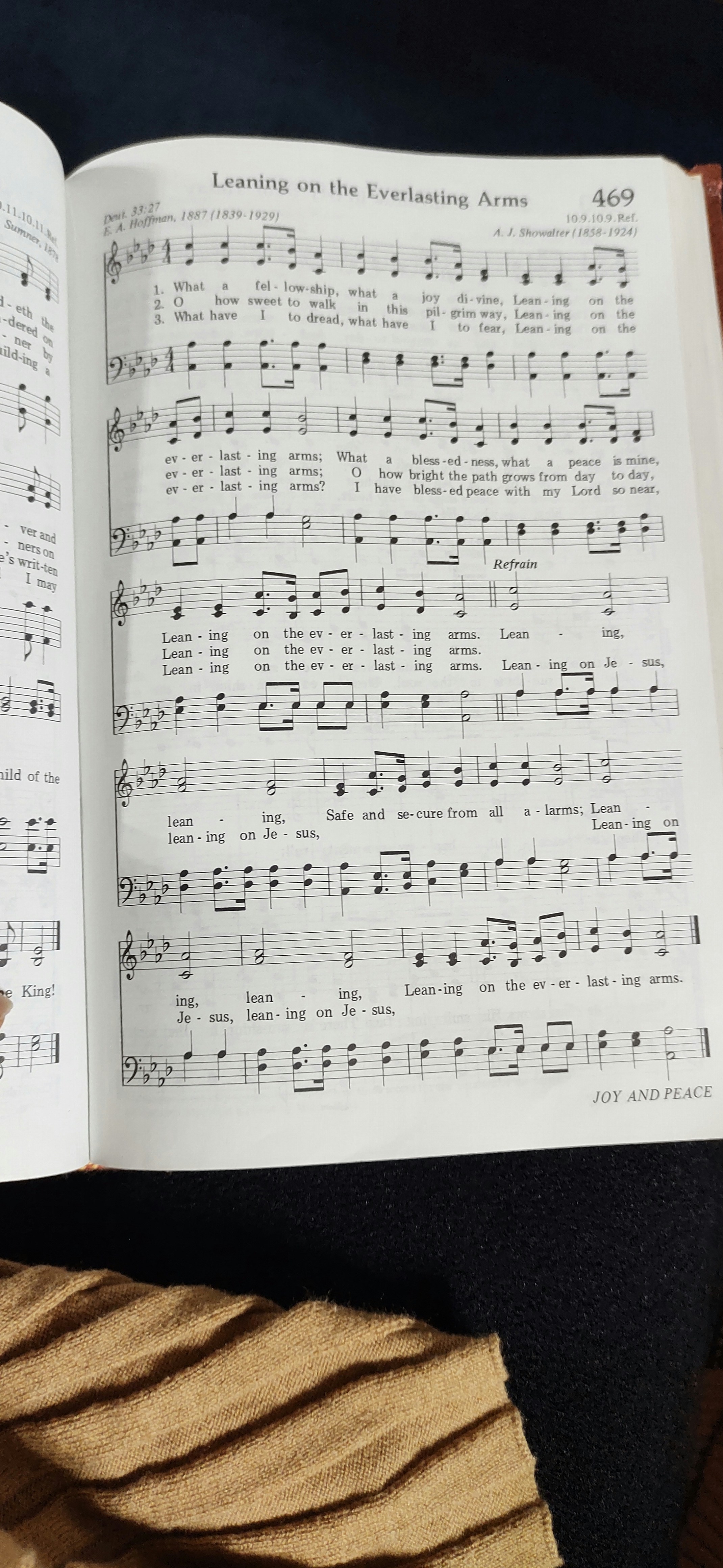 Open Christian Hymnal page with 