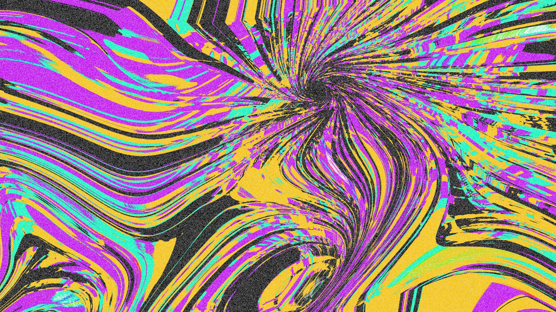 An abstract painting of a flower on a yellow background