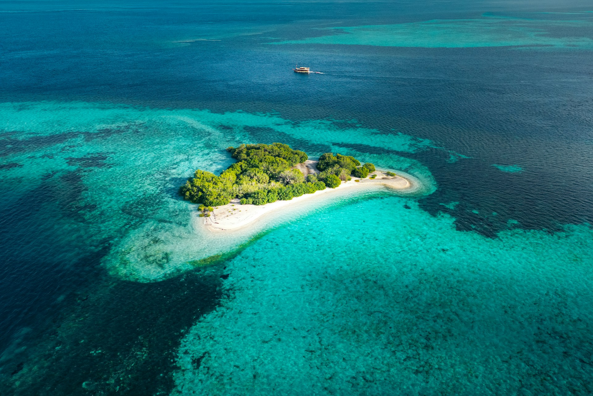 A small island in the middle of the ocean