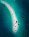 An aerial view of a small island in the middle of the ocean