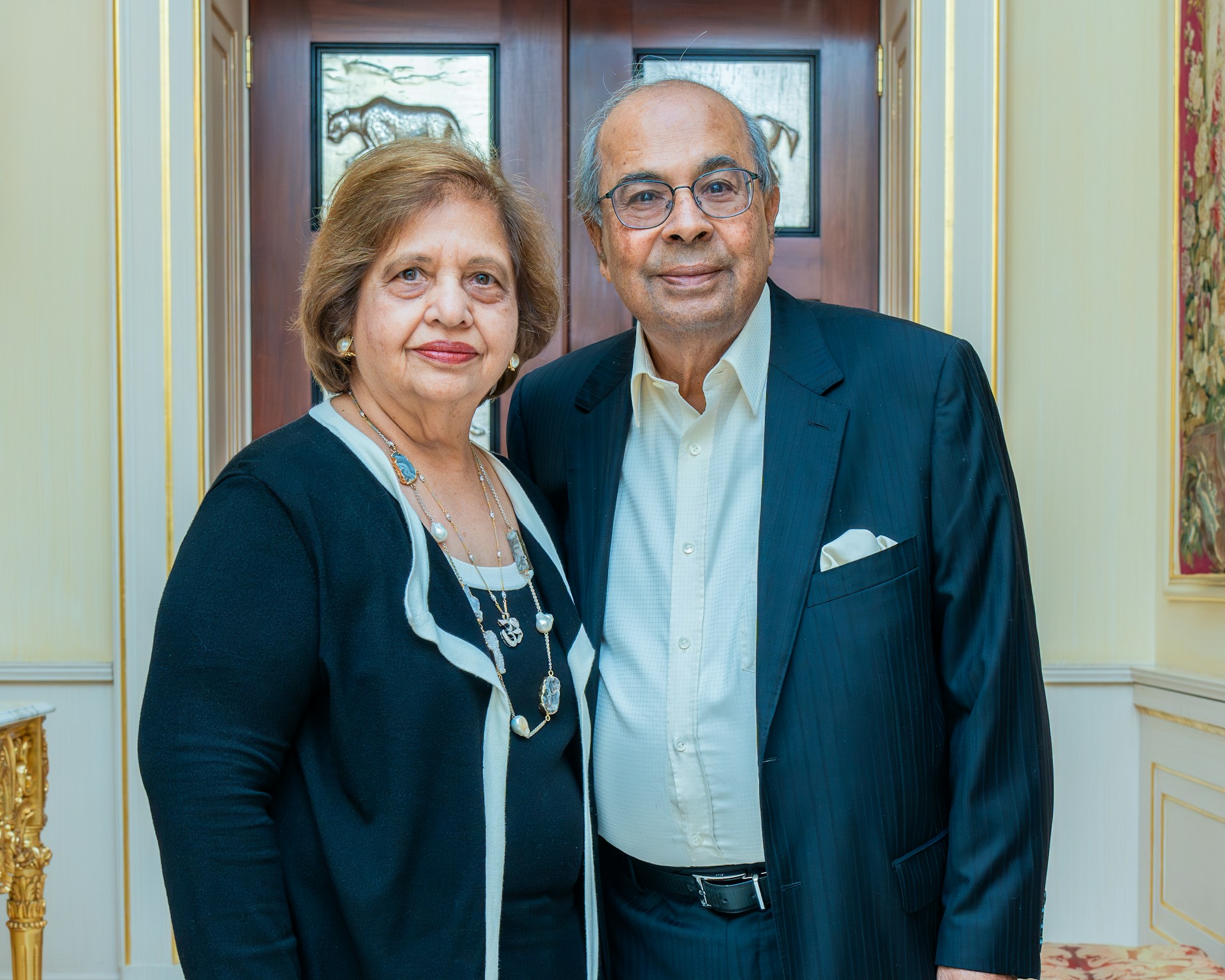 A man and a woman standing next to each other
