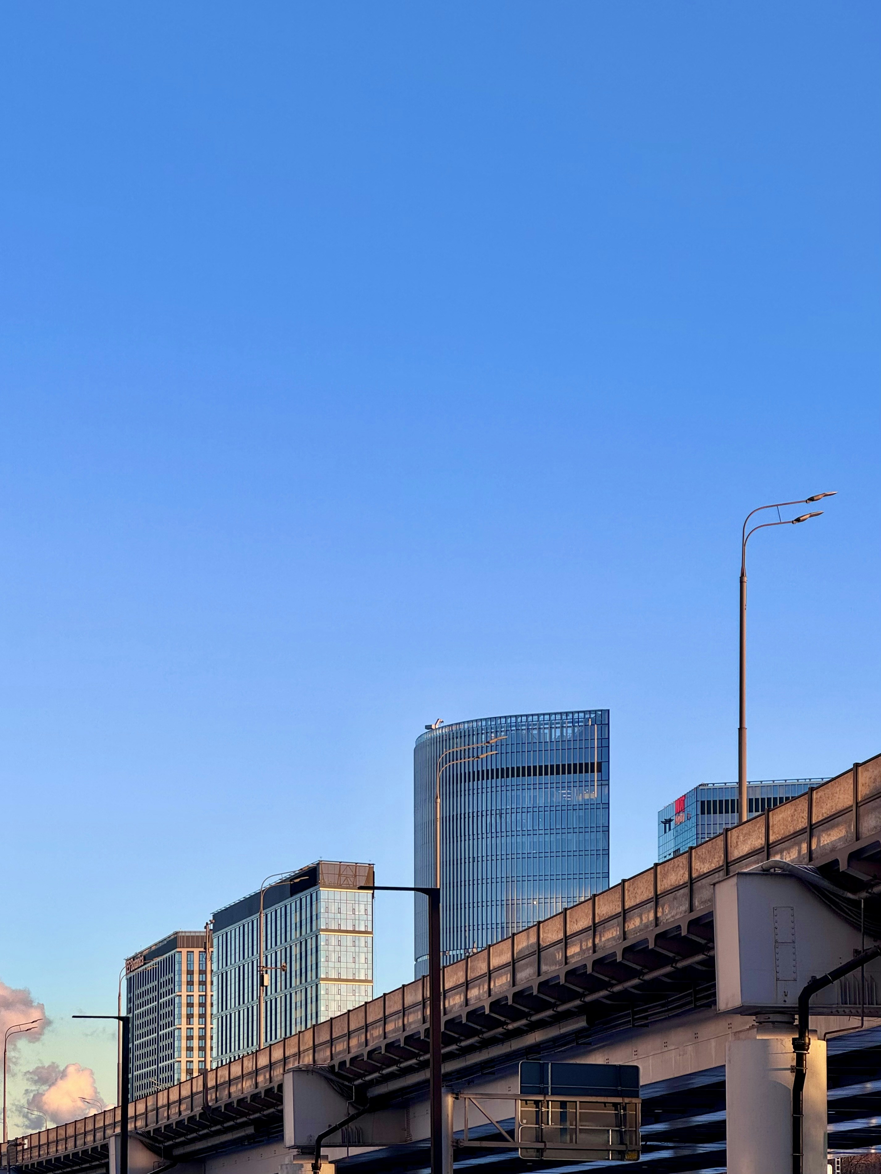 A bridge that has a traffic light on it