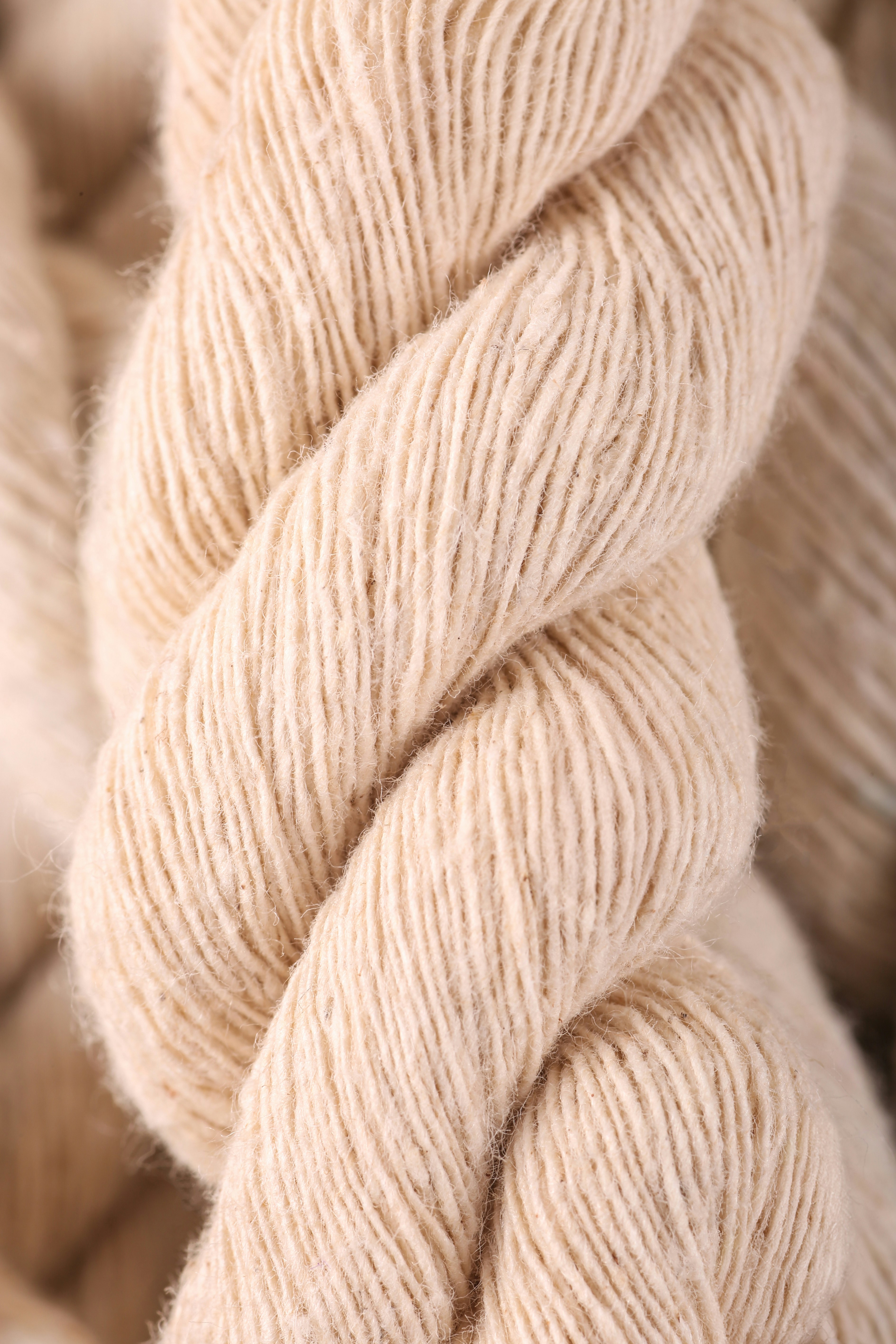 A close up of a skein of yarn