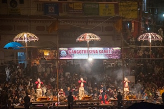 A group of people standing on top of a stage