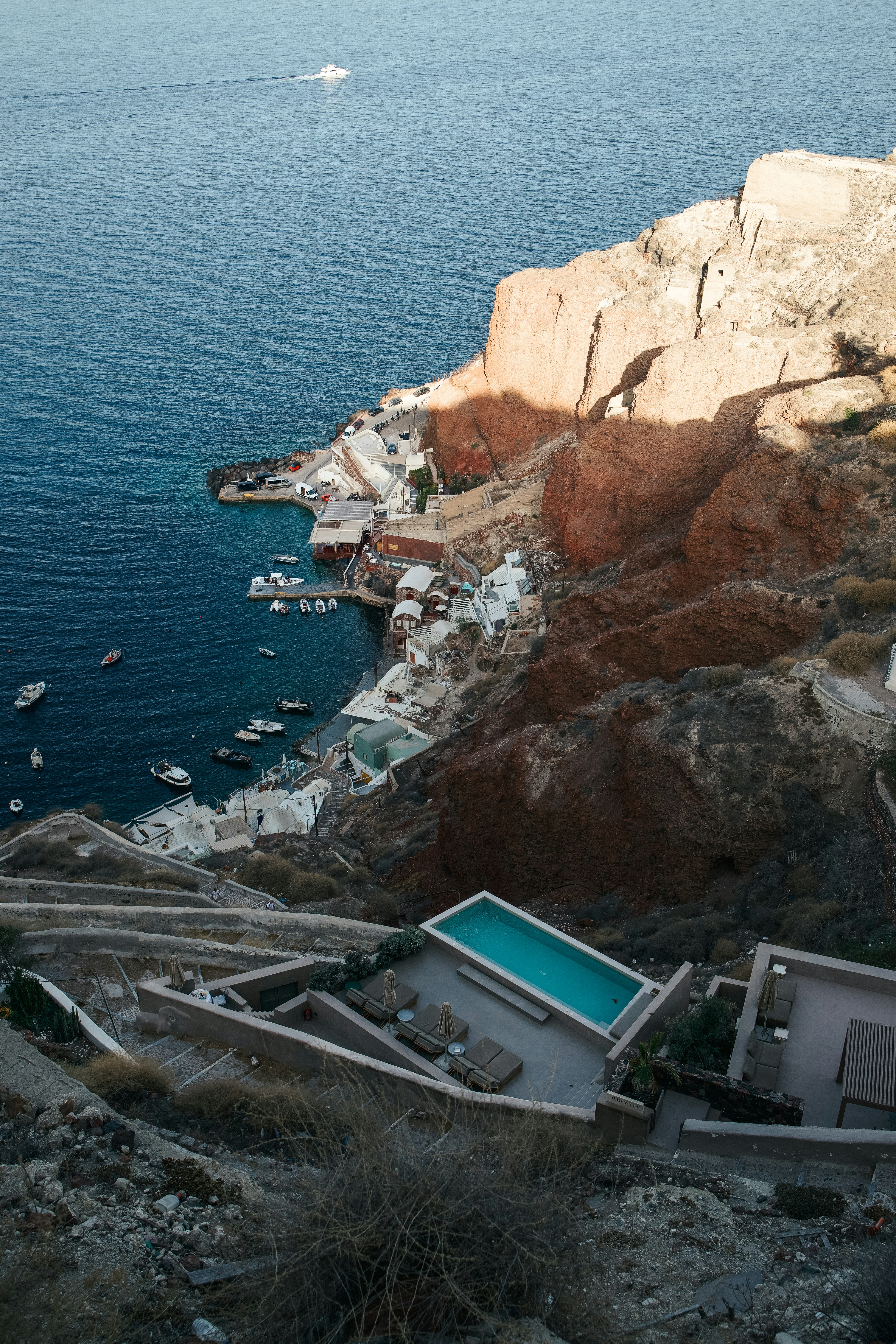A view of a body of water from a hill