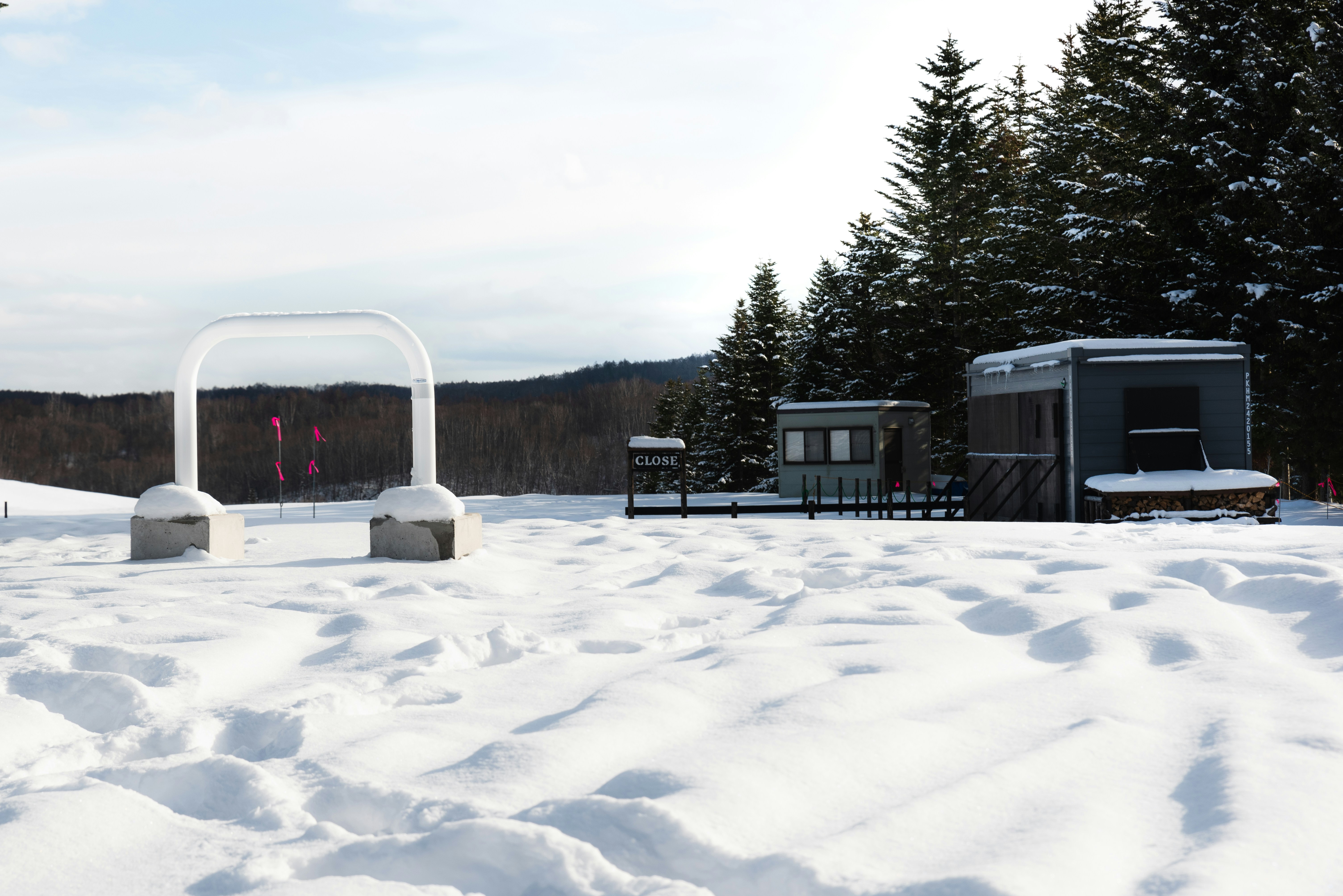standby generator installation in a snowy Colorado backyard