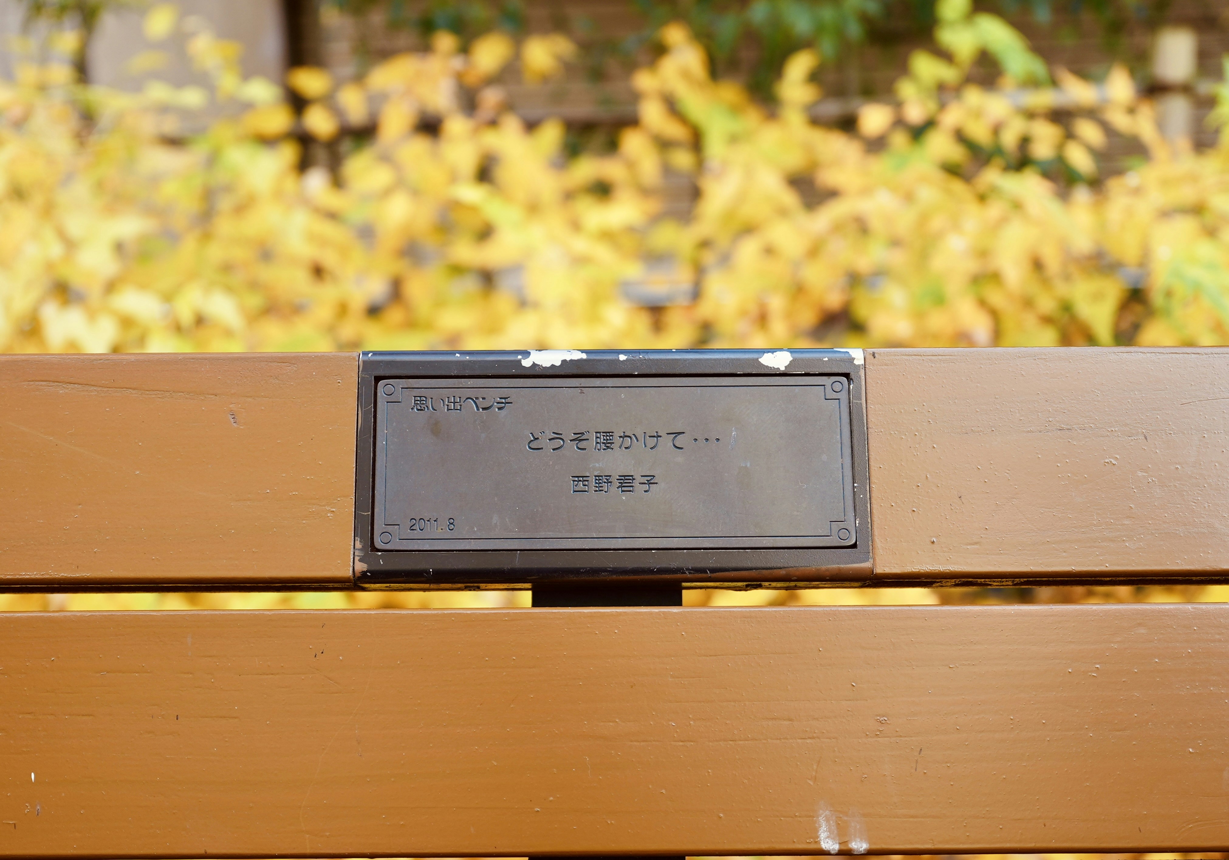 A radio sitting on top of a wooden bench