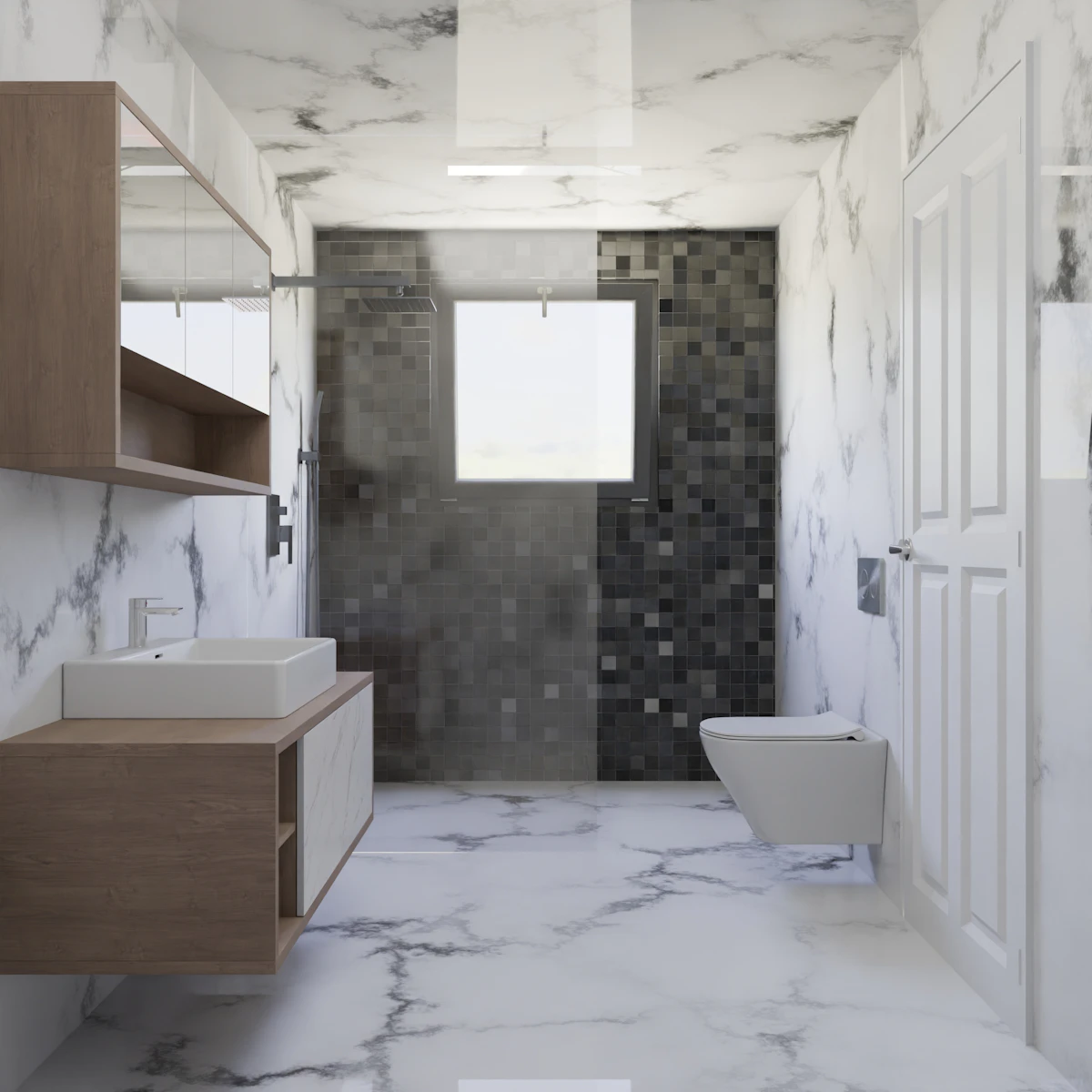 Fluted White Wall 30×90