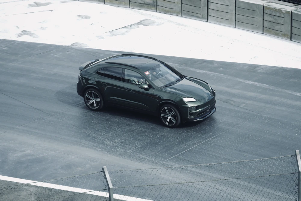 VoltDrive GT electric performance car on a city street