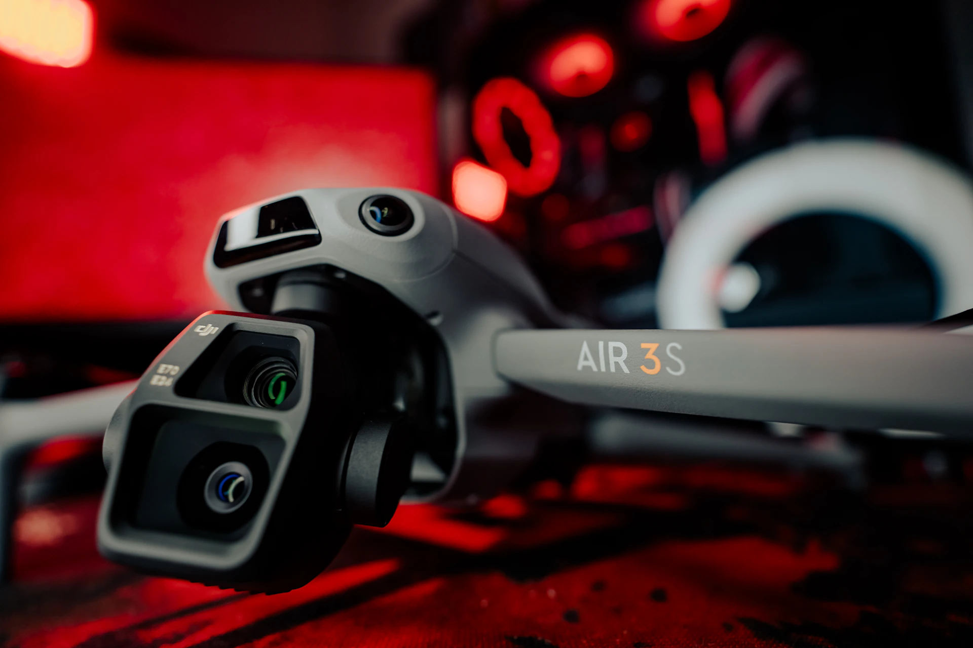 A close up of a camera on a car dashboard