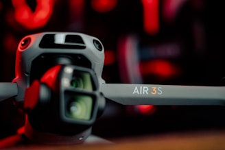 A close up of a camera on a table