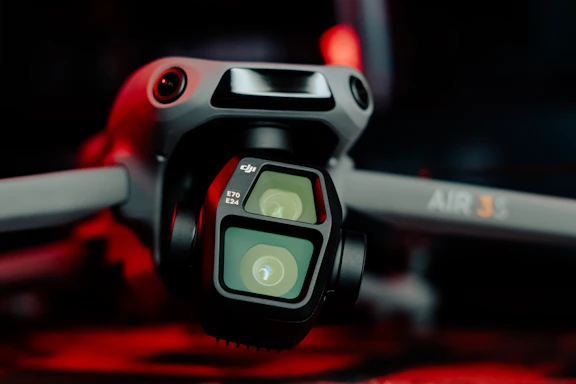 A close up of a camera on a table