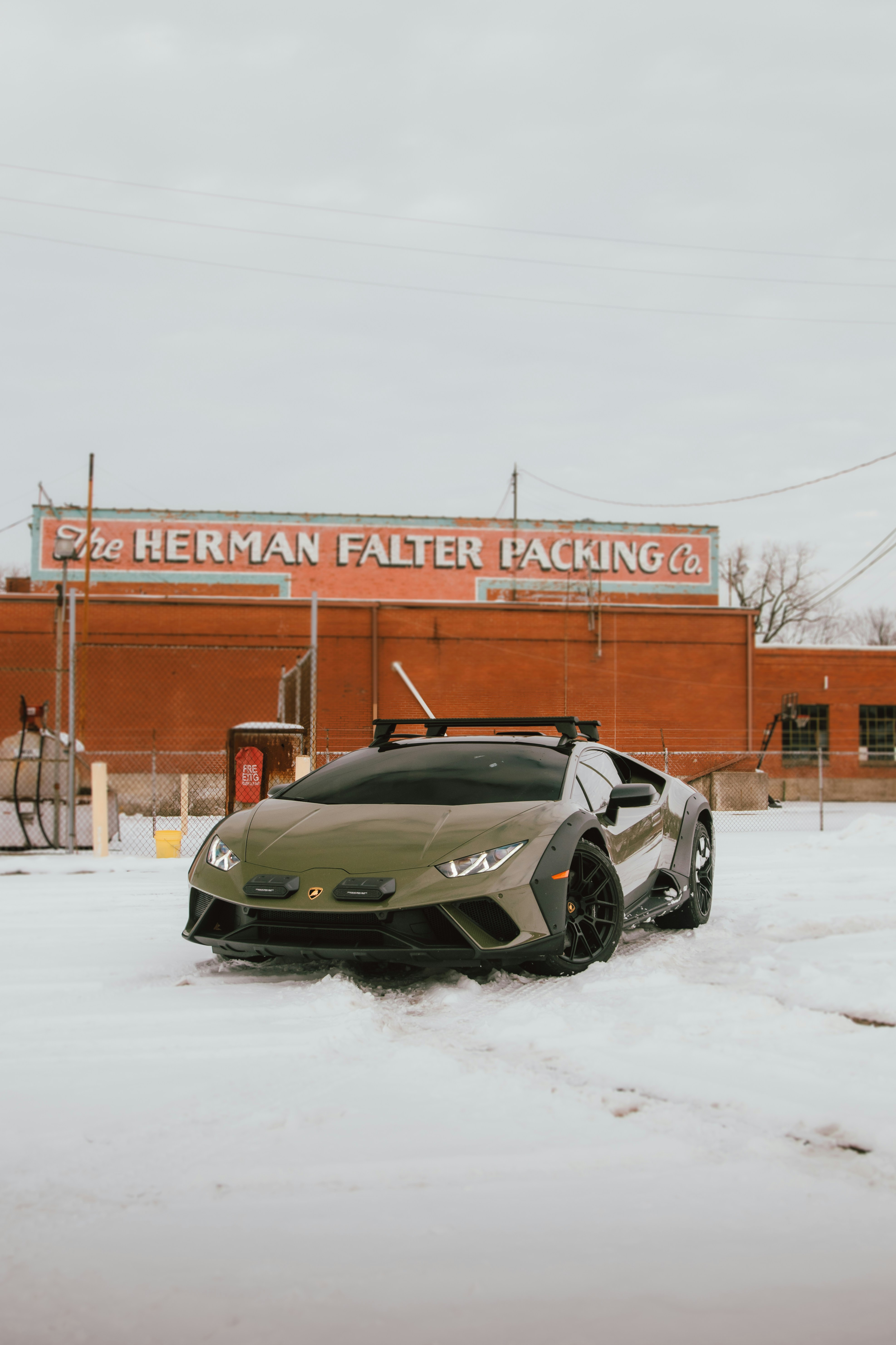 A car that is sitting in the snow