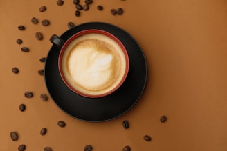 A cup of coffee sitting on top of a saucer