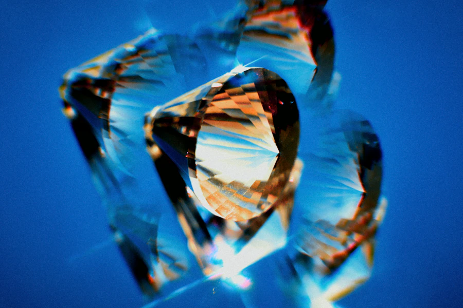 Close-up of a cut diamond catching light, a nod to Surat's diamond-cutting industry that shapes free online dating in Surat