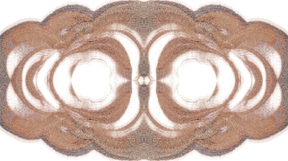 A close up of a circular object on a white background