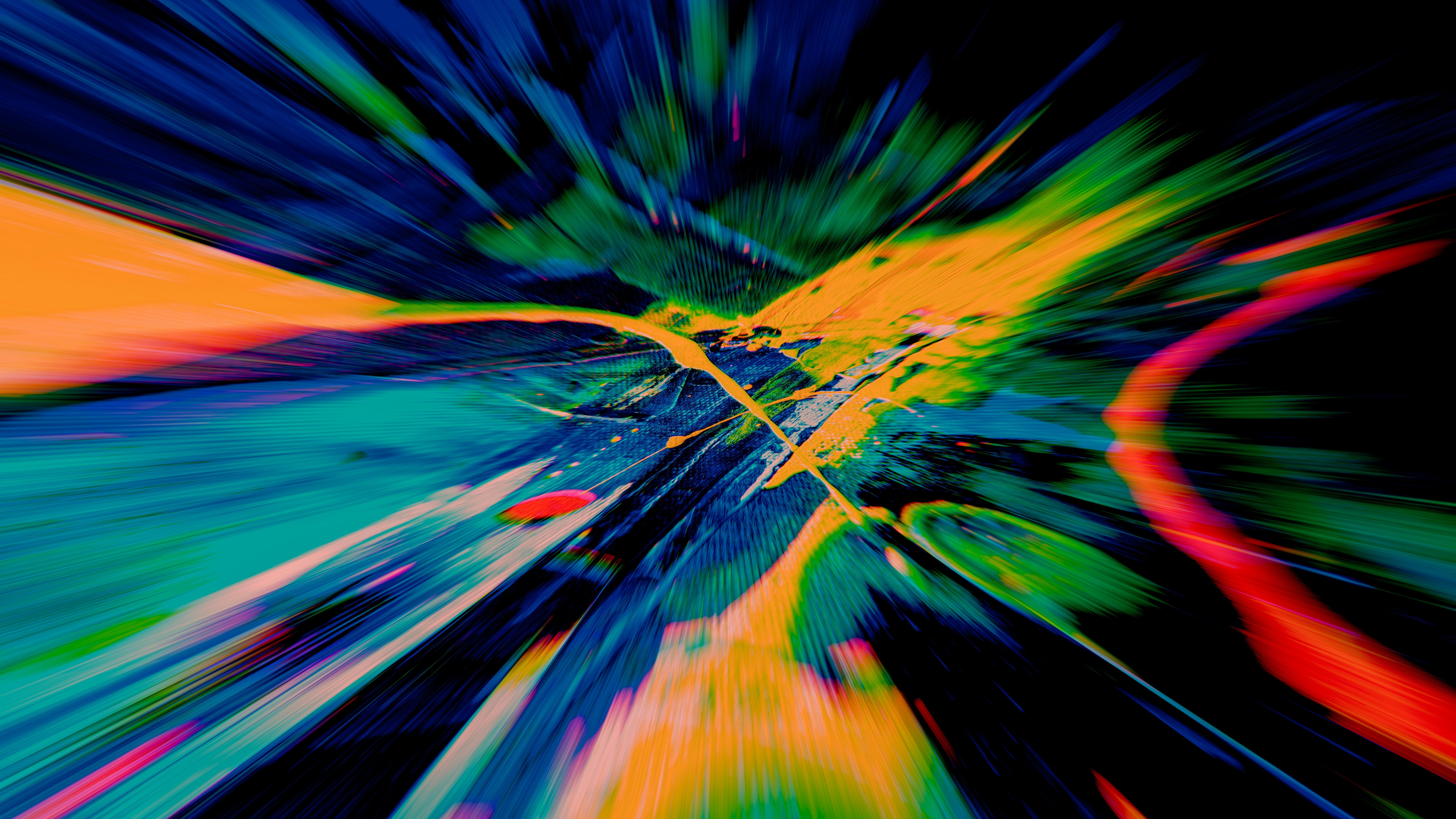 A multicolored abstract background with a black background