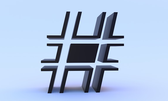 The hash symbol is made up of black squares