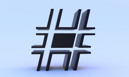 The hash symbol is made up of black squares