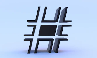 The hash symbol is made up of black squares