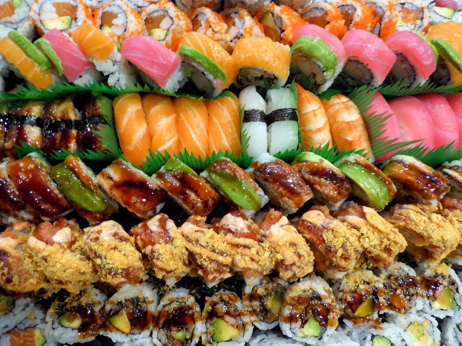 Nigiri selection with bluefin tuna and sea urchin