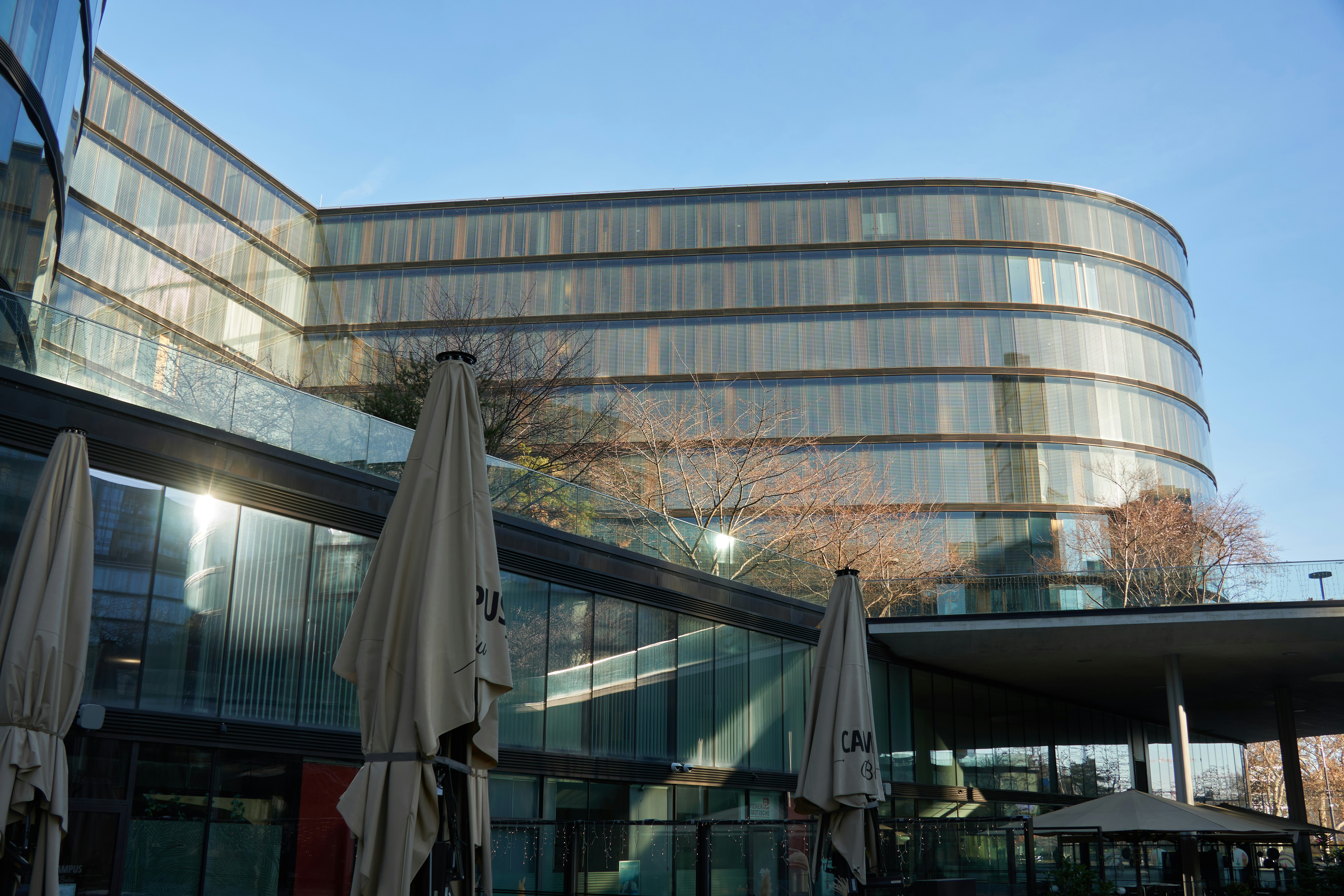 Modern glass office umbrellas