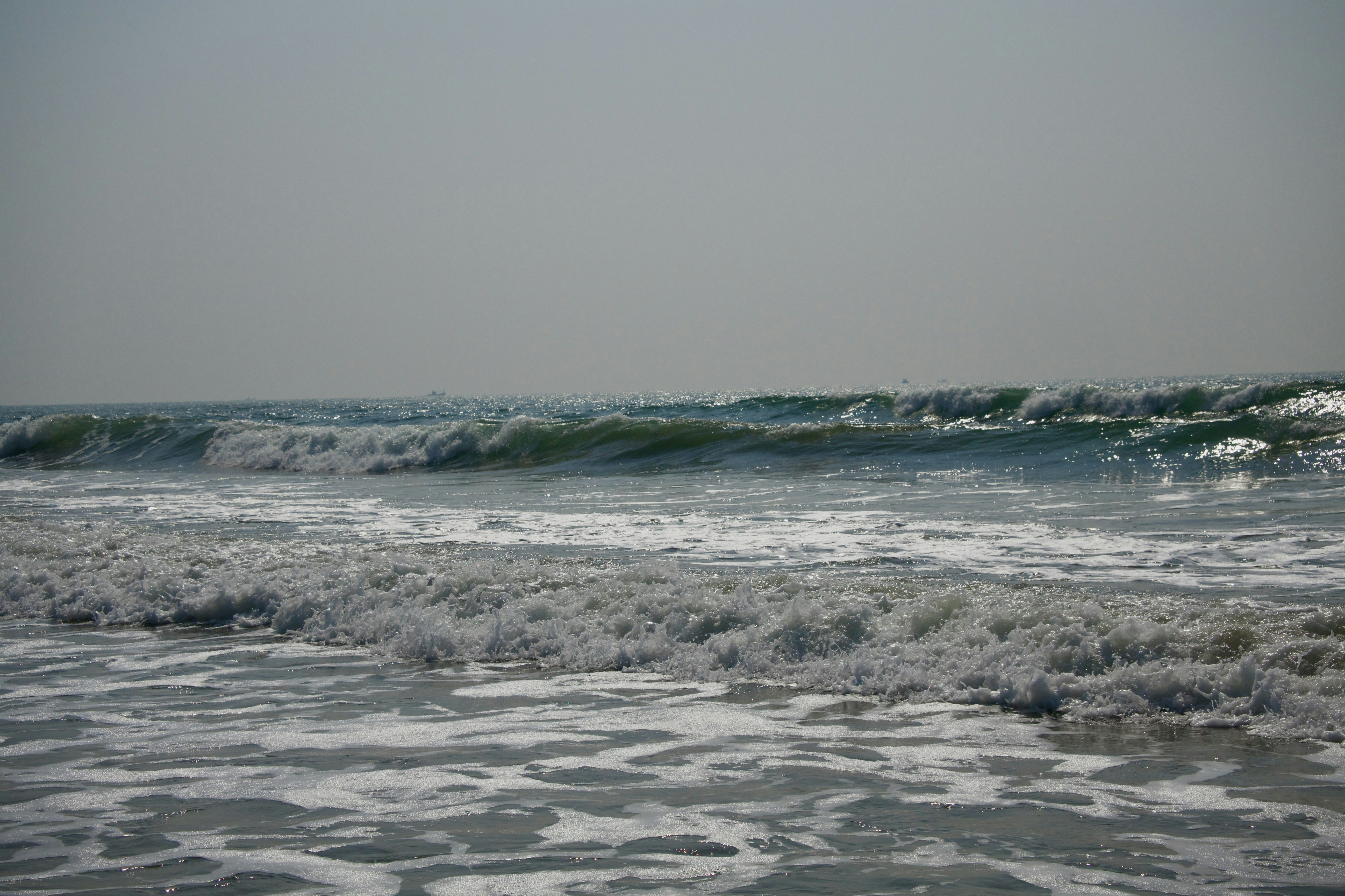waves crashing against each other