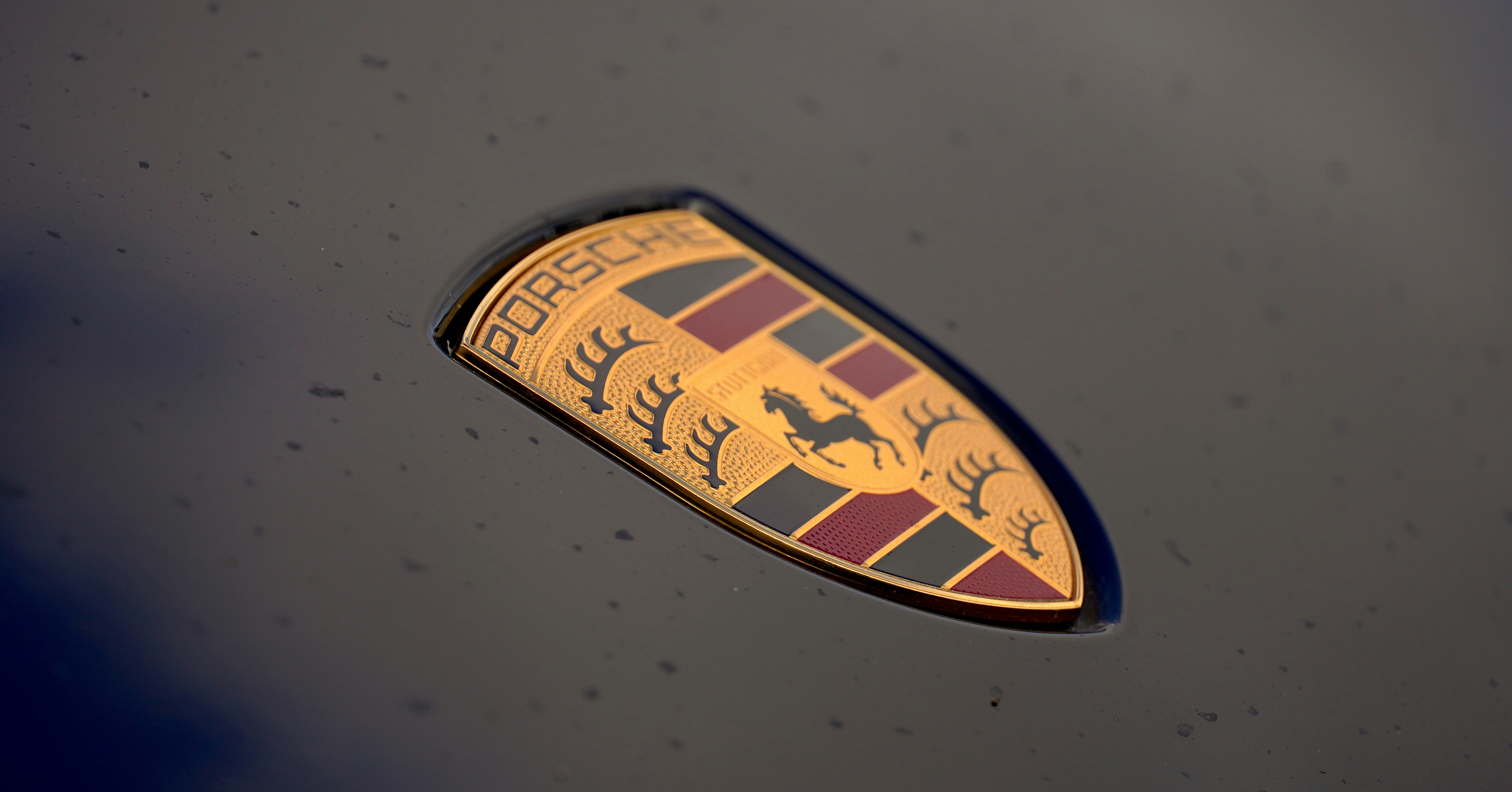A close up of the emblem on a car