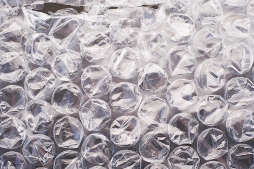 Bubble wrap protecting fragile belongings