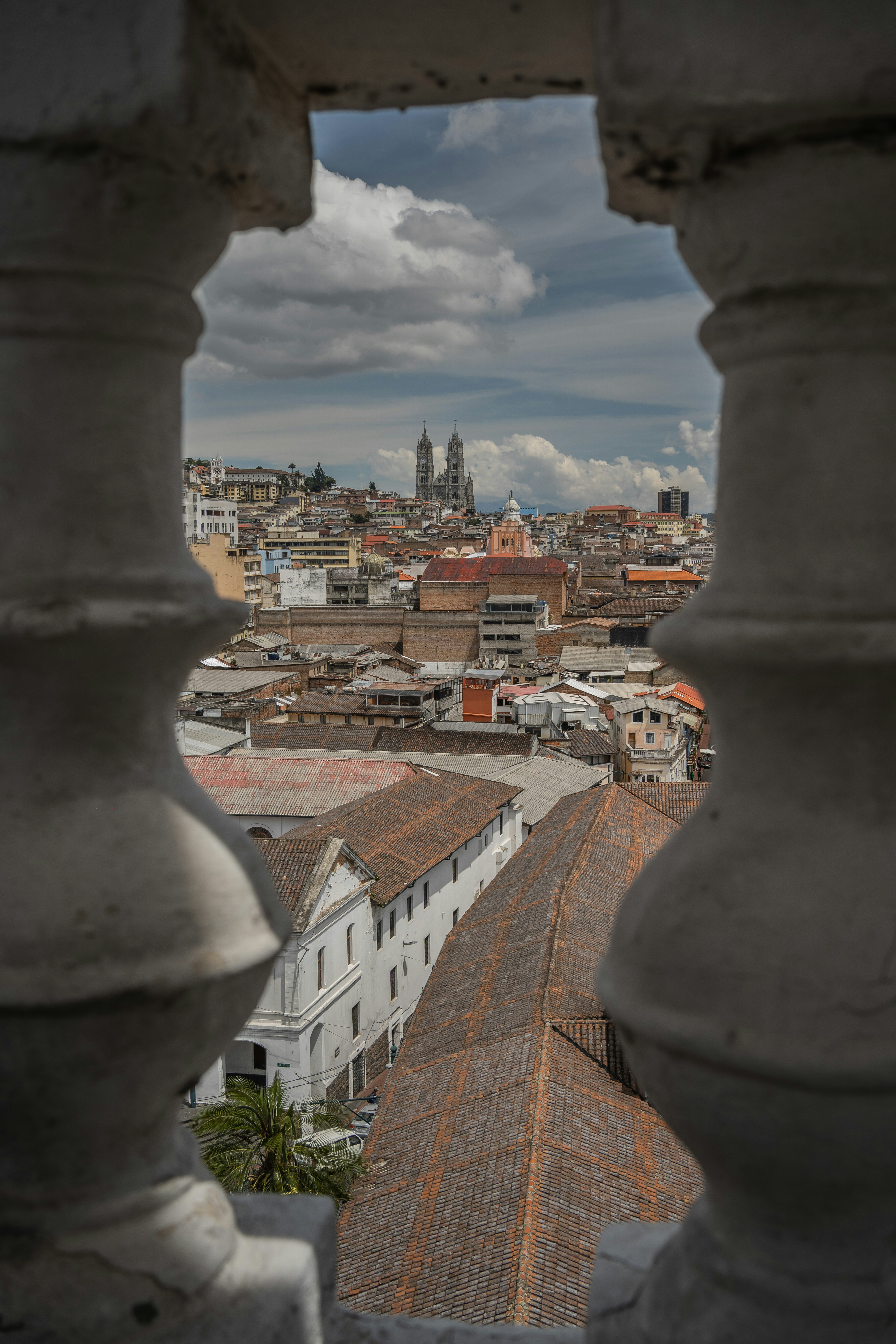 A view of a city through a window