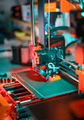 A close up of a 3D printer machine