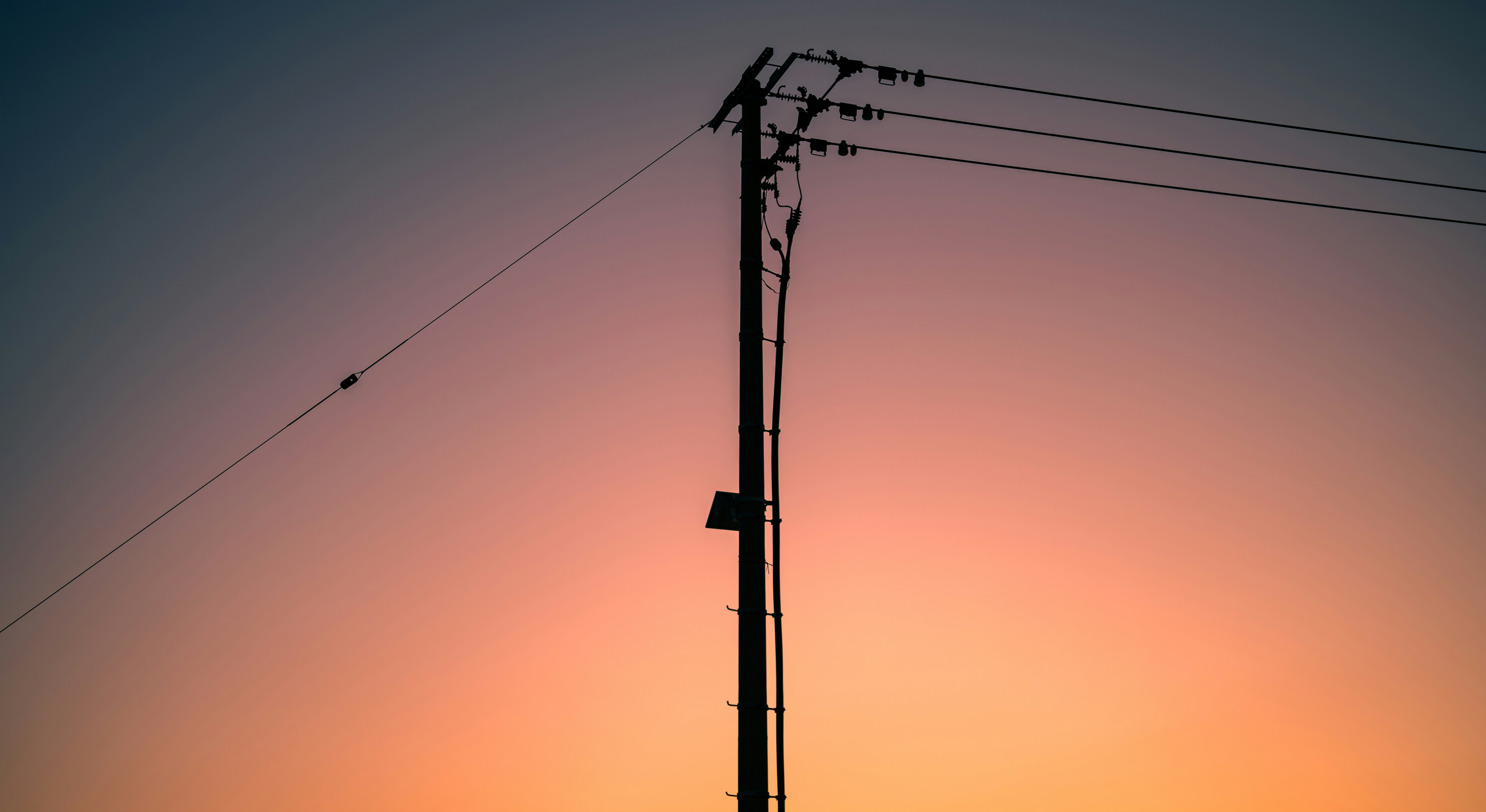 Sunset telephone pole
