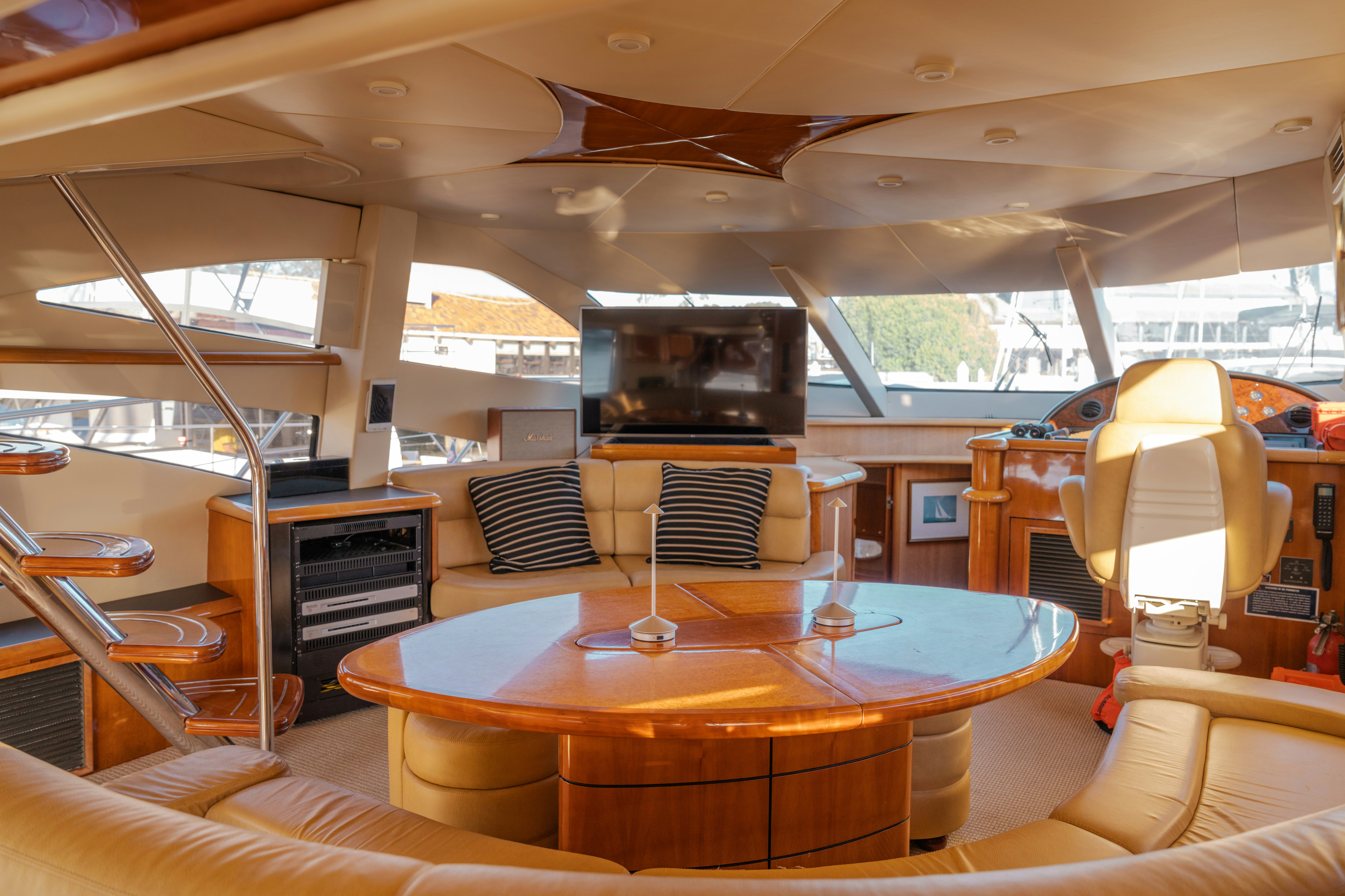 spacious and well-appointed Suncatcher or Lowe boat interior - luxury family boats