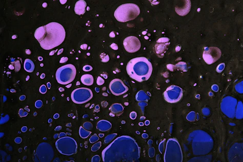 A close up of blue and black bubbles