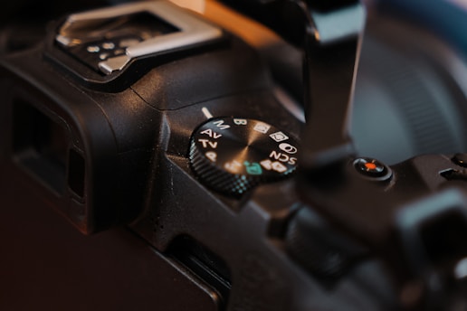 A close up of a camera with a blurry background