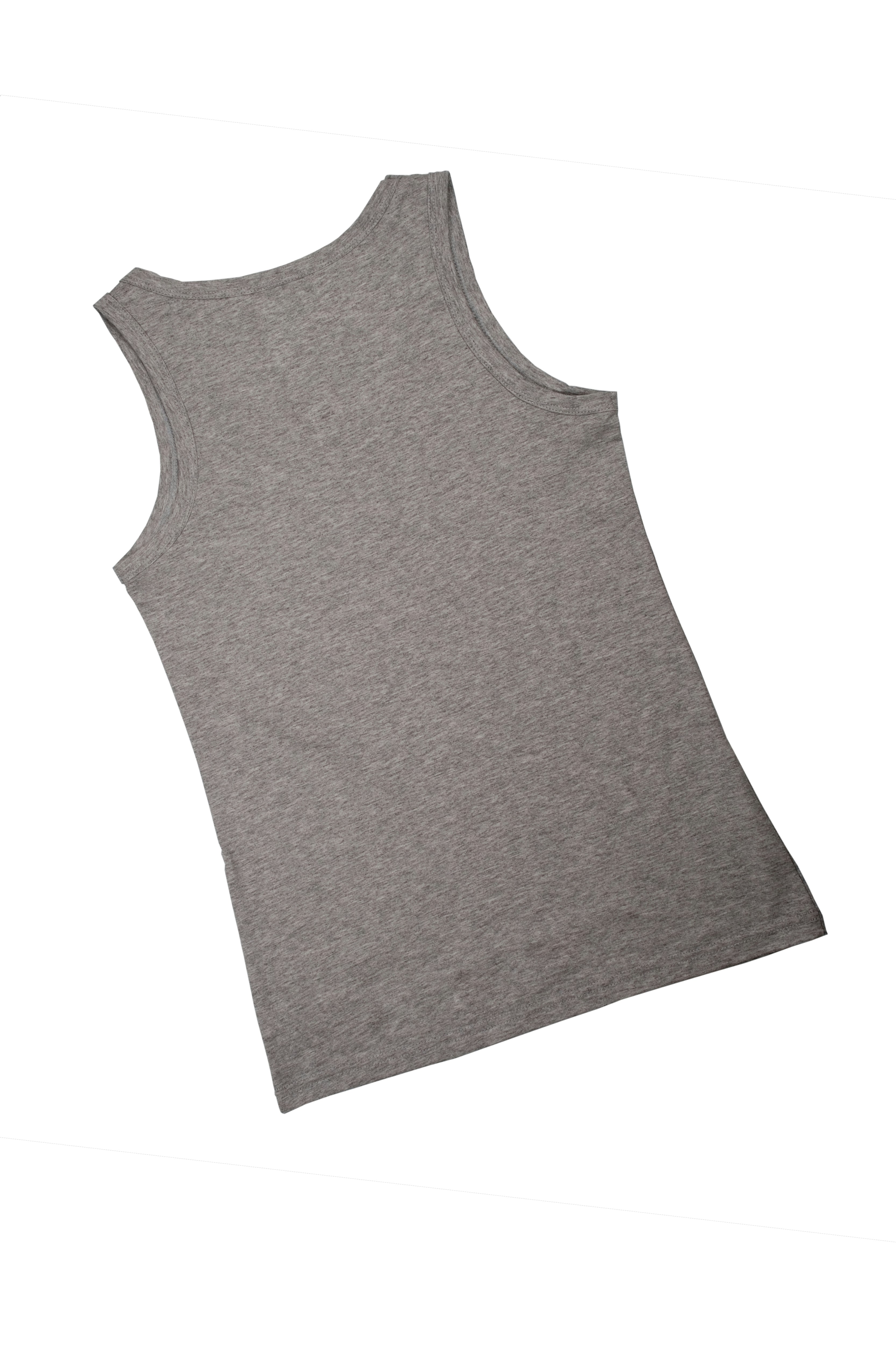 A gray tank top on a white background