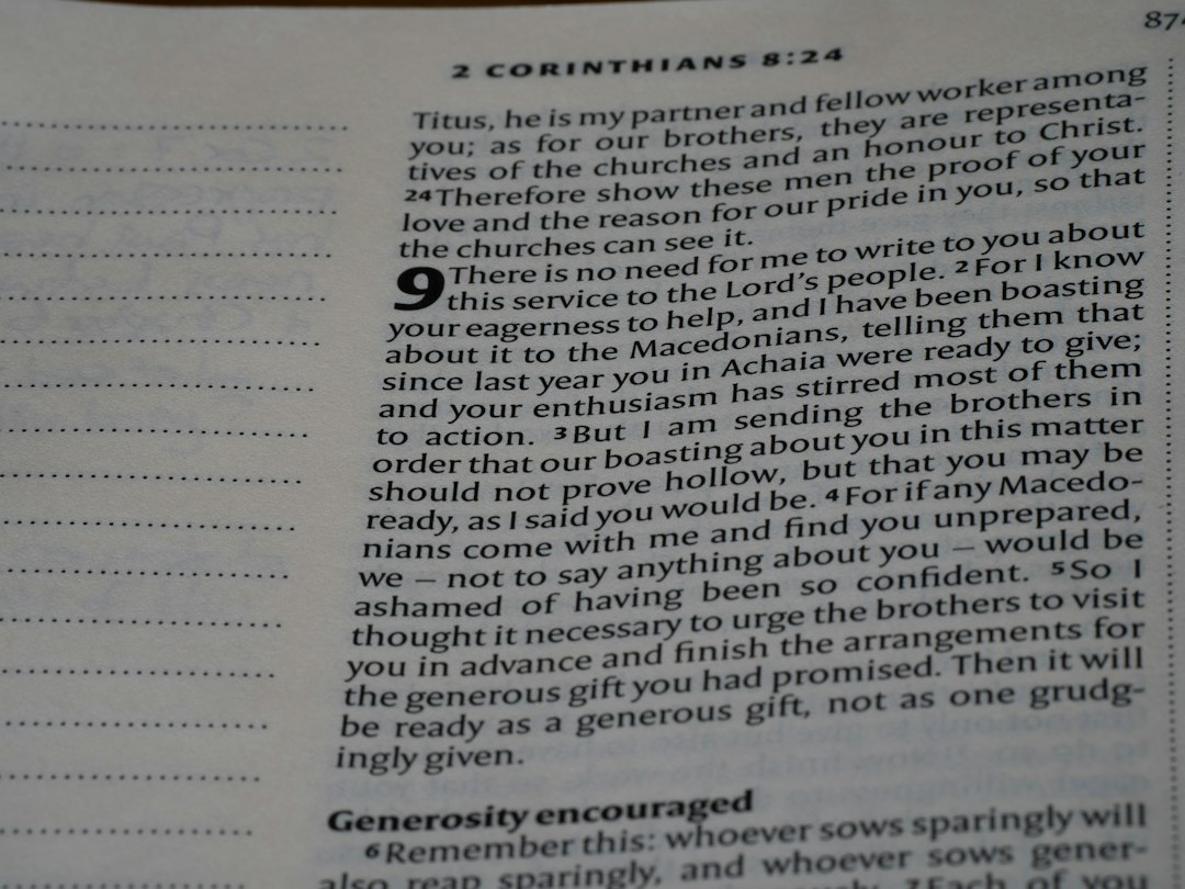 A close up of a page of a book