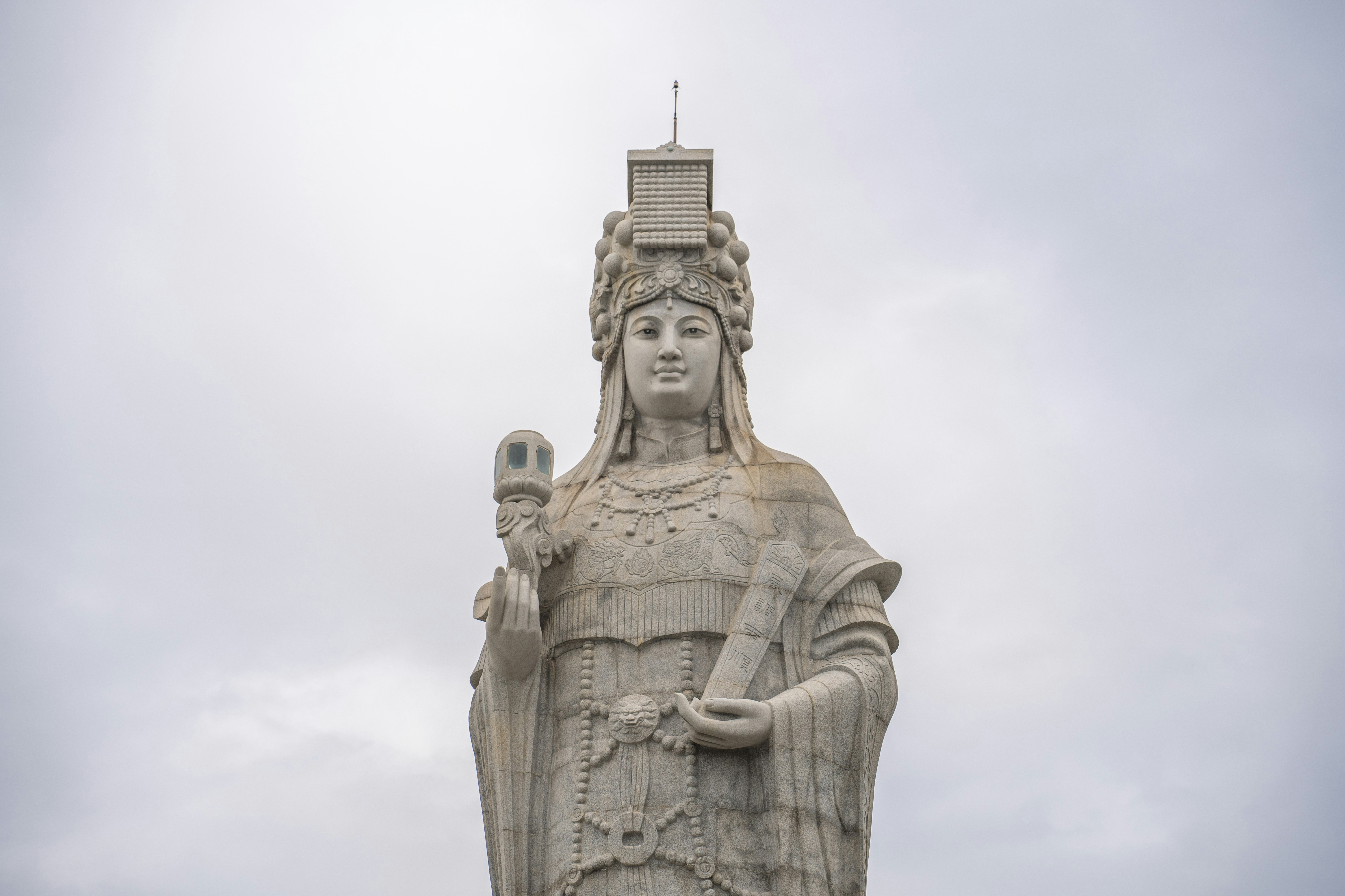 A statue of a woman holding a baby