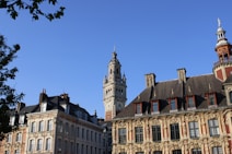 A large building with a clock tower on top of it