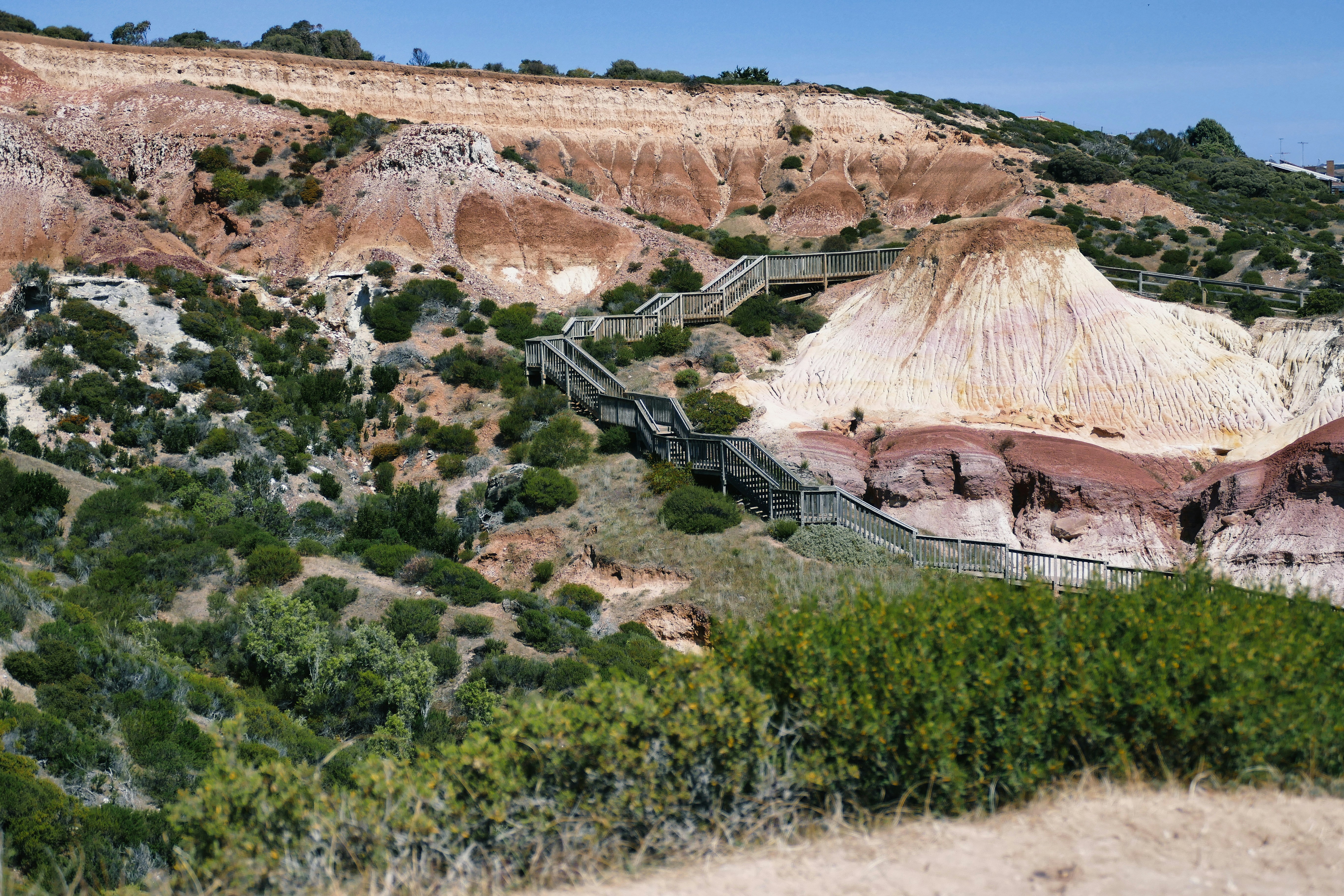 Dramatic Coastal Cliffs with Greenery and Ocean View
